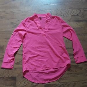 NWOT hot pink v-neck blouse